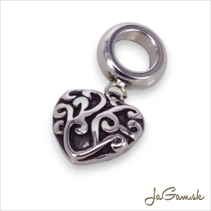 Korálka s príveskom 22x12mm CHIRURGICKÁ OCEĽ, 1ks (ch1756)